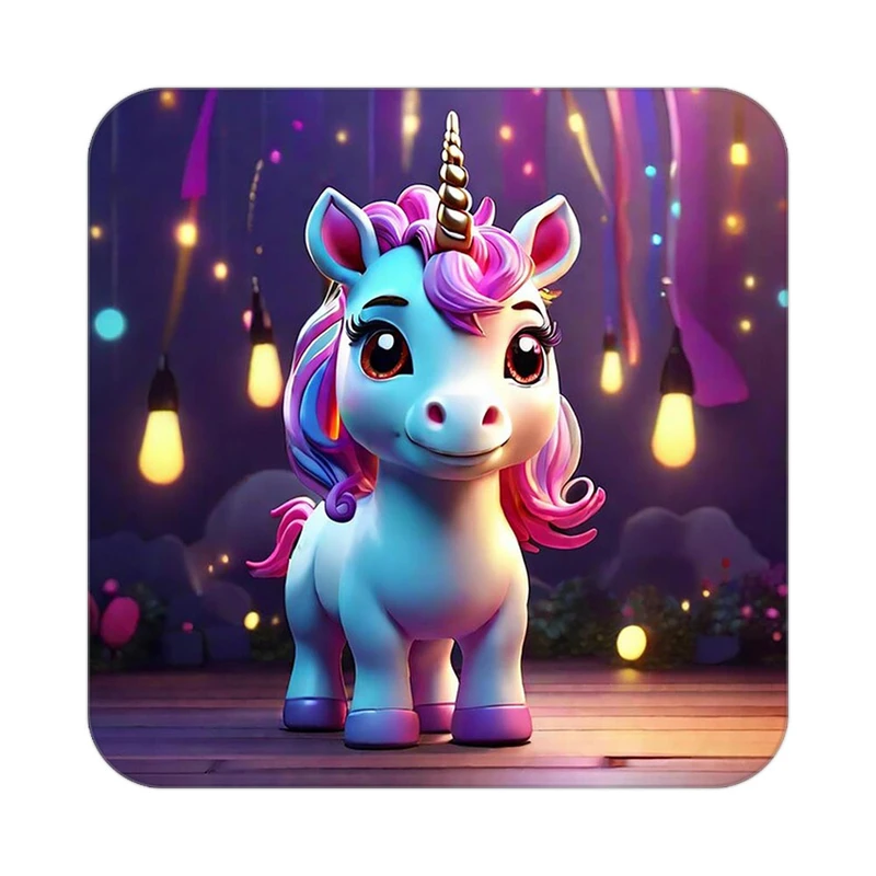 زیر لیوانی کاکتی طرح اسب تک شاخ و یونیکورن مدل mp30773