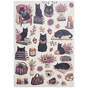 برچسب طرح برش خورده مدل Black Cat A5