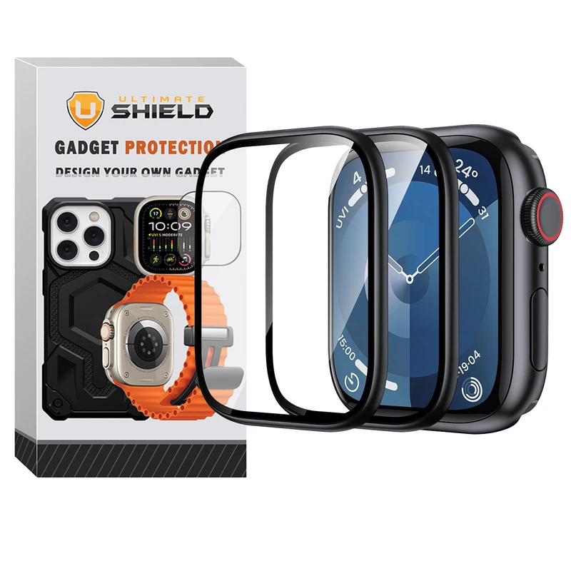 محافظ صفحه نمایش آلتیمیت شیلد مدل Film Protector UL مناسب برای اپل واچ سری 9 سایز 45 میلی متری بسته دو عددی