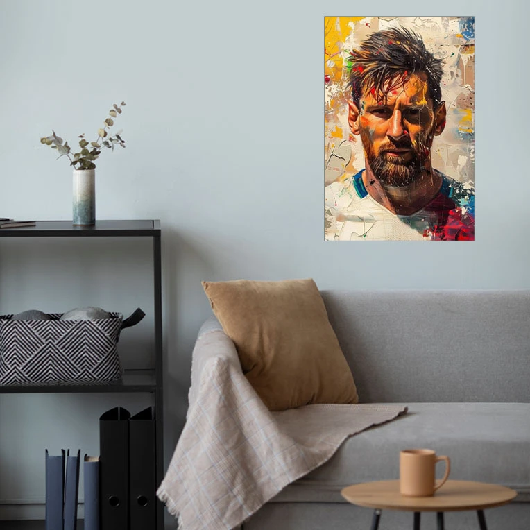پوستر گوفی مدل چهره لیونل مسی بازیکن فوتبال تیم بارسلونا طرح Lionel Messi Barcelona Football Player کد FACE44