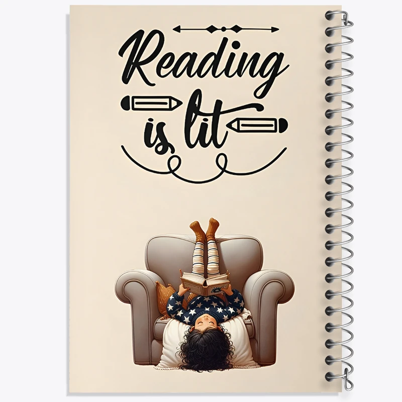 دفتر مشق 50 برگ خندالو طرح دختر و کتاب کد F5814