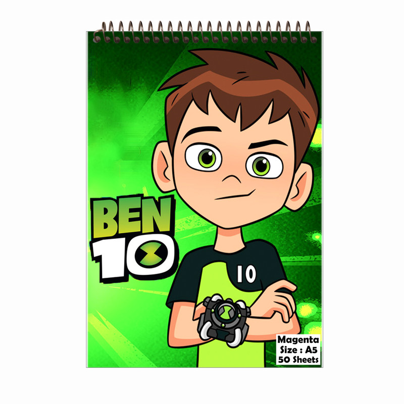 دفتر نقاشی 50 برگ مجنتا طرح بن تن کد 0043