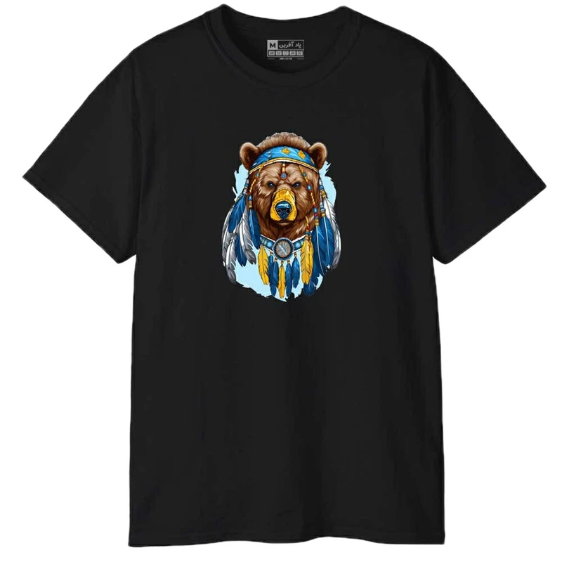 تی شرت آستین کوتاه مردانه پاد آفرین مدل اسپرت طرح خرس خفن کد 0634