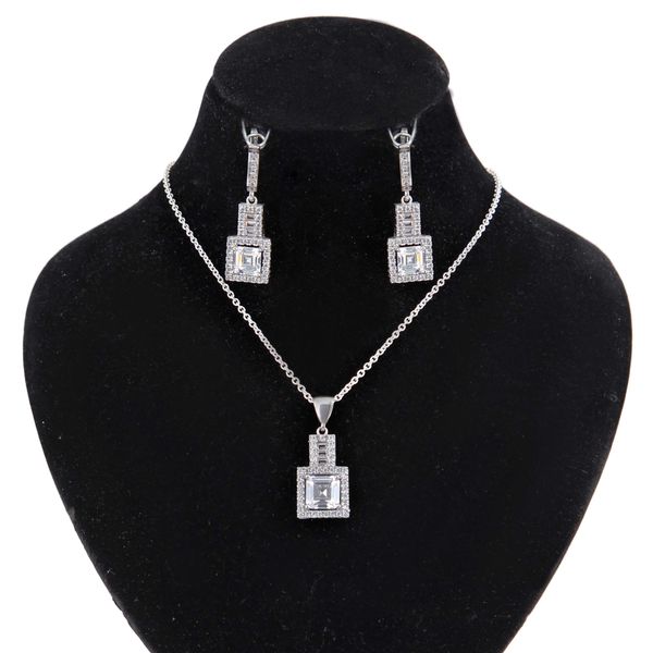 نیم ست نقره زنانه بازرگانی میلادی مدل فول نگین برلیان تراش جواهری بدون ریزش ابکاری رادیوم کد NTR_460