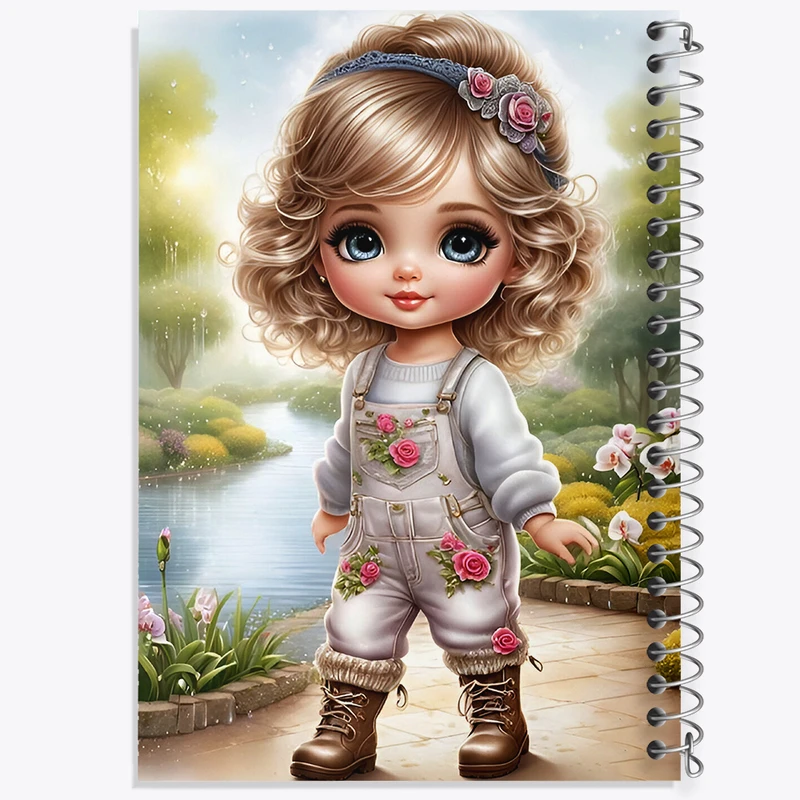 دفتر مشق 50 برگ خندالو طرح دخترانه کیوت کد F6755