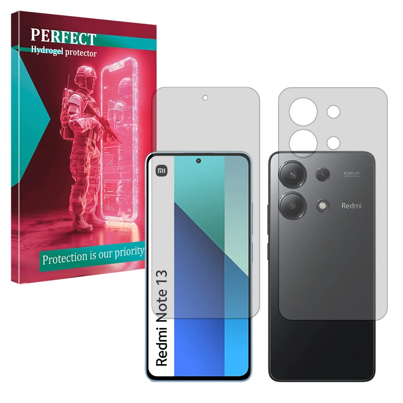 محافظ صفحه نمایش مات پرفکت مدل Tough مناسب برای گوشی موبایل شیائومی Redmi Note 13 4G به همراه محافظ پشت گوشی