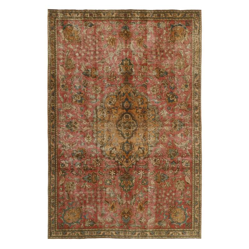 فرش دستبافت رنگ شده پنج متری طرح وینتیج کد 538623