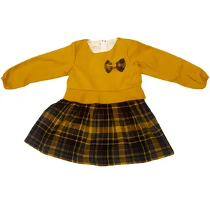 پیراهن دخترانه مدل پاییزه پاپیون دار