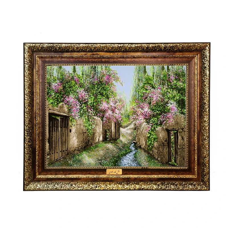 تابلو فرش ماشینی نقش نگار رضوی طرح کوچه باغ کد 517H