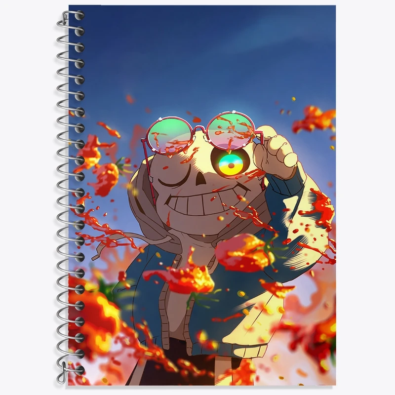 دفتر زبان 50 برگ خندالو مدل دو خط طرح بازی آندرتیل (Undertale) کد 31791