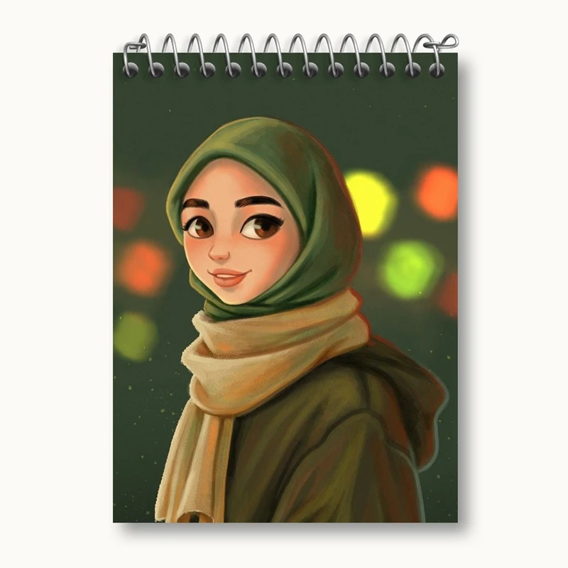 دفتر یادداشت 50 برگ خندالو مدل دخترانه باحجاب کد 25995