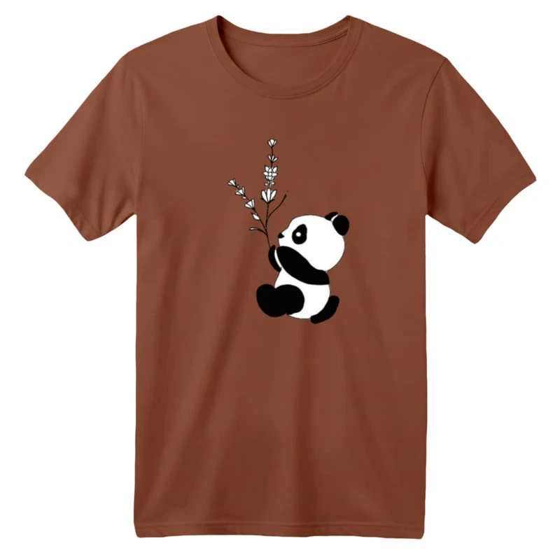 تی شرت آستین کوتاه بچگانه مدل پاندا و گل