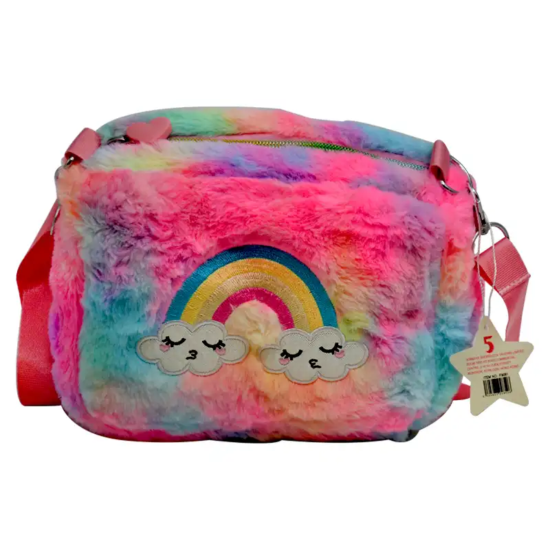 کیف رودوشی  دخترانه مدل ابر رنگین کمان