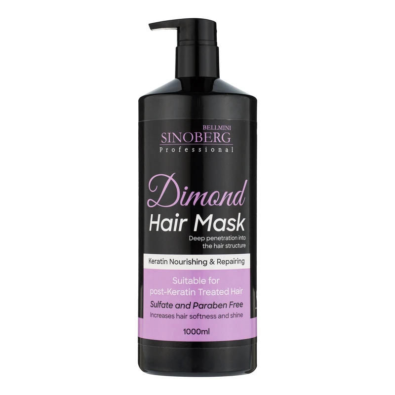ماسک تقویت کننده مو سینوبرگ مدل Diamond مناسب برای موهای کراتین شده و رنگ شده حجم 1000 میلی لیتر