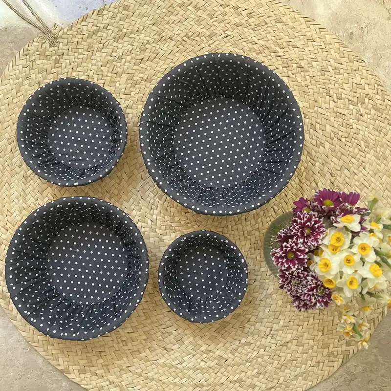 سبد حصیری مدل گرد مجموعه 4 عددی