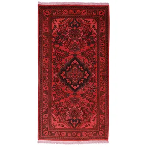 فرش دستبافت رنگ شده یک متری طرح وینتج کد 4551