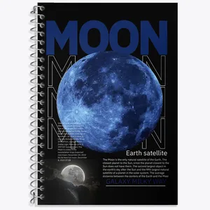 دفتر زبان 50 برگ خندالو مدل دو خط طرح ماه (Moon) کد F1676