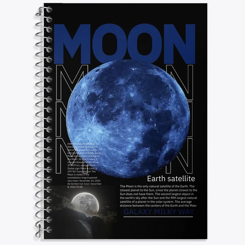 دفتر لغت 50 برگ خندالو طرح ماه (Moon) کد F1676