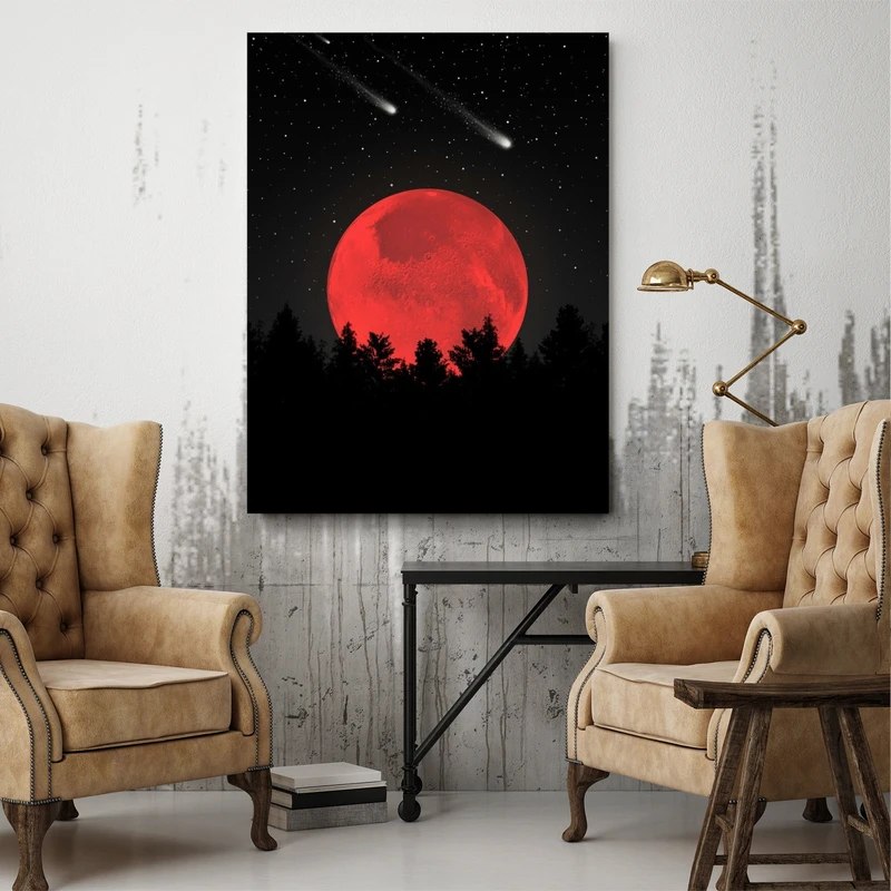 پوستر بک لایت طرح ماه قرمز کد BK1286