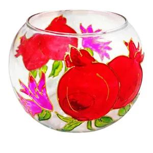 جاشمعی شیشه ای طرح انار کد 02