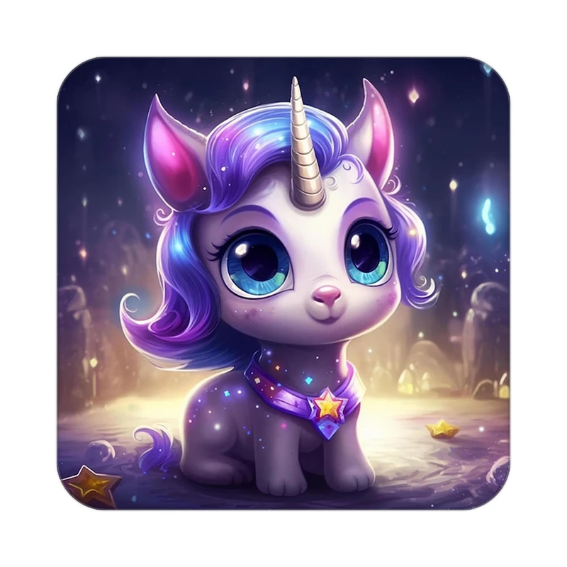 زیر لیوانی کاکتی طرح اسب تک شاخ و یونیکورن مدل mp29260