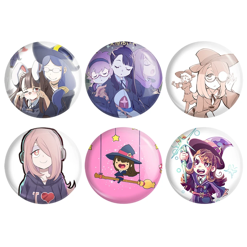 مگنت خندالو طرح انیمه جادوگران کوچک Little Witch Academia کد 1414A مجموعه 6 عددی