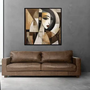 تابلو طرح زن مدل کوبیسم کد ABC فریم مشکی