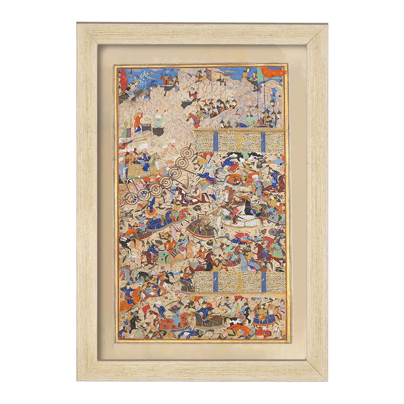 تابلو خندالو مدل نقاشی برگی از شاهنامه ایرانیان و تورانیان کد F12211