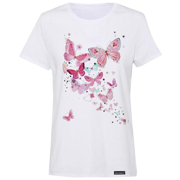 تی شرت آستین کوتاه زنانه 27 مدل پروانه کد WN829