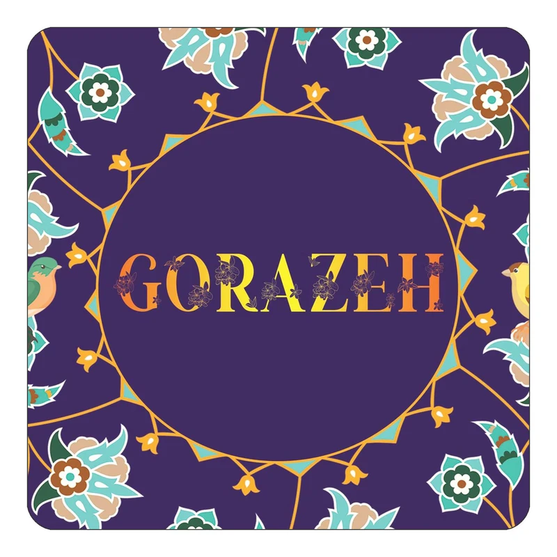 مگنت کاکتی طرح اسم گرازه gorazeh مدل گل و بلبل کد mg13722