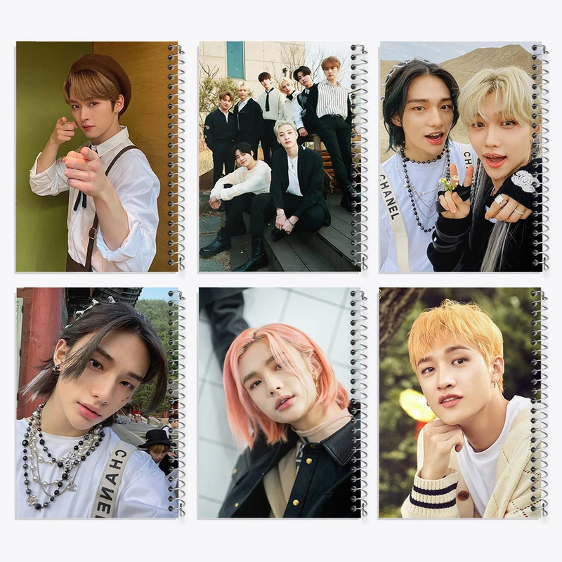 دفتر مشق 100 برگ خندالو طرح استری کیدز (Stray Kids) کد 788 مجموعه 6 عددی