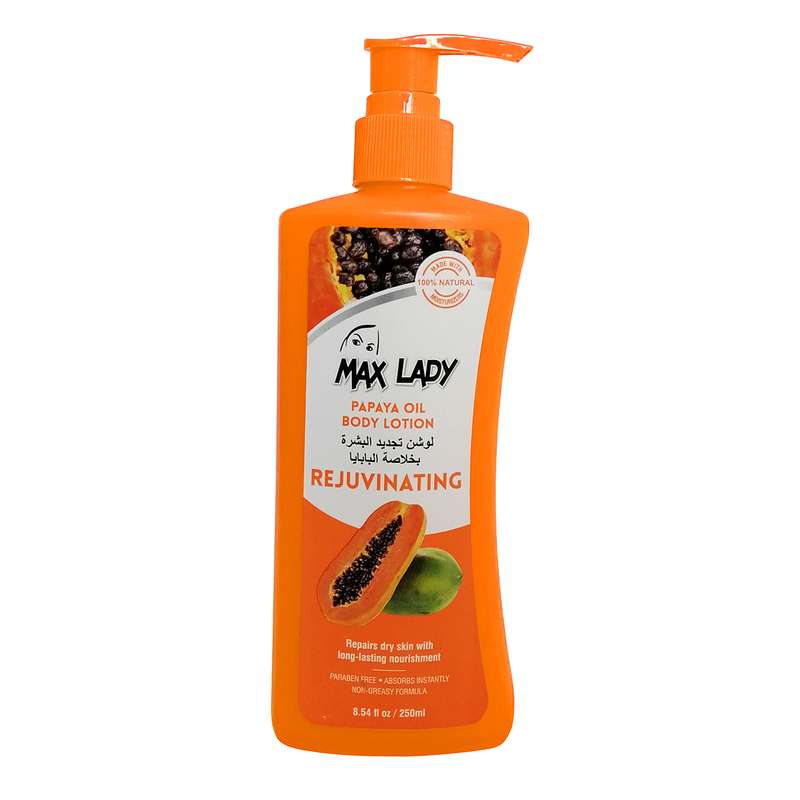 لوسیون بدن مکس لیدی مدل Papaya Oil حجم 250 میلی لیتر