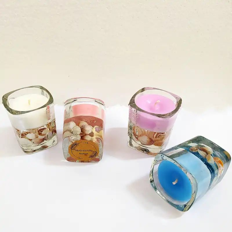 شمع لیوانی هیوا مدل آکواریومی طرح دریا کد 60