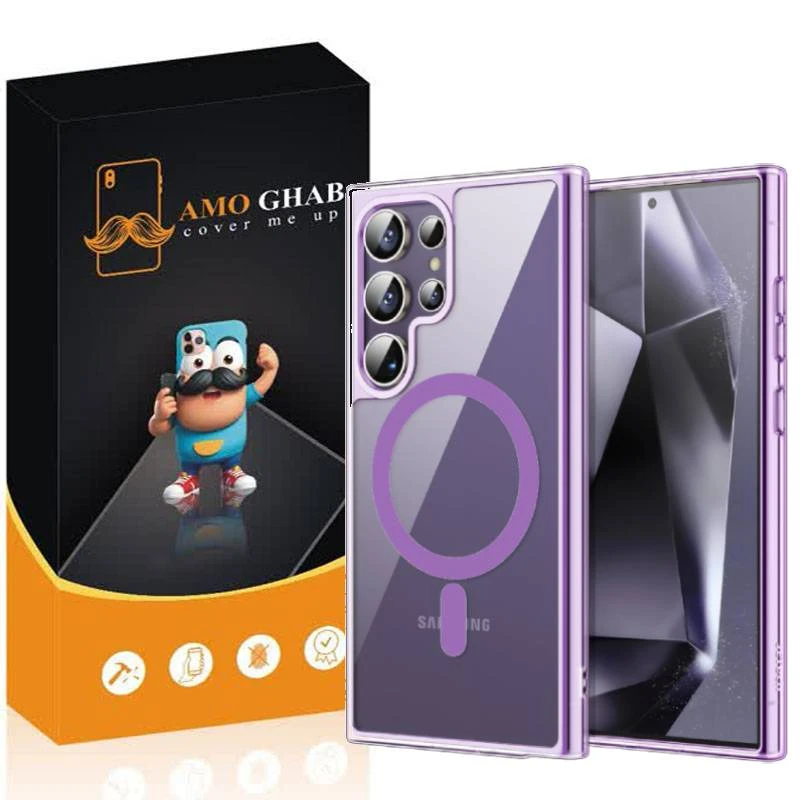 کاور عمو قاب مدل مگ سیف طرح کالرفول مناسب برای گوشی موبایل سامسونگ Galaxy S24 Ultra