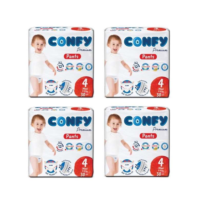 پوشک بچه کانفی مدل PANTS سایز 4 چهار بسته 30 عددی