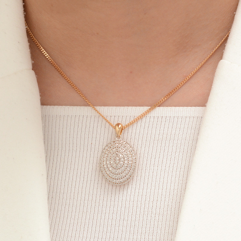 نیم ست طلا 18 عیار زنانه طلای مستجابی مدل آوا تراش بیضی مارشال کد 68003