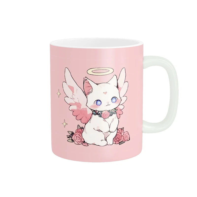 ماگ پاد آفرین مدل گربه بامزه دخترونه فرشته کد 2099