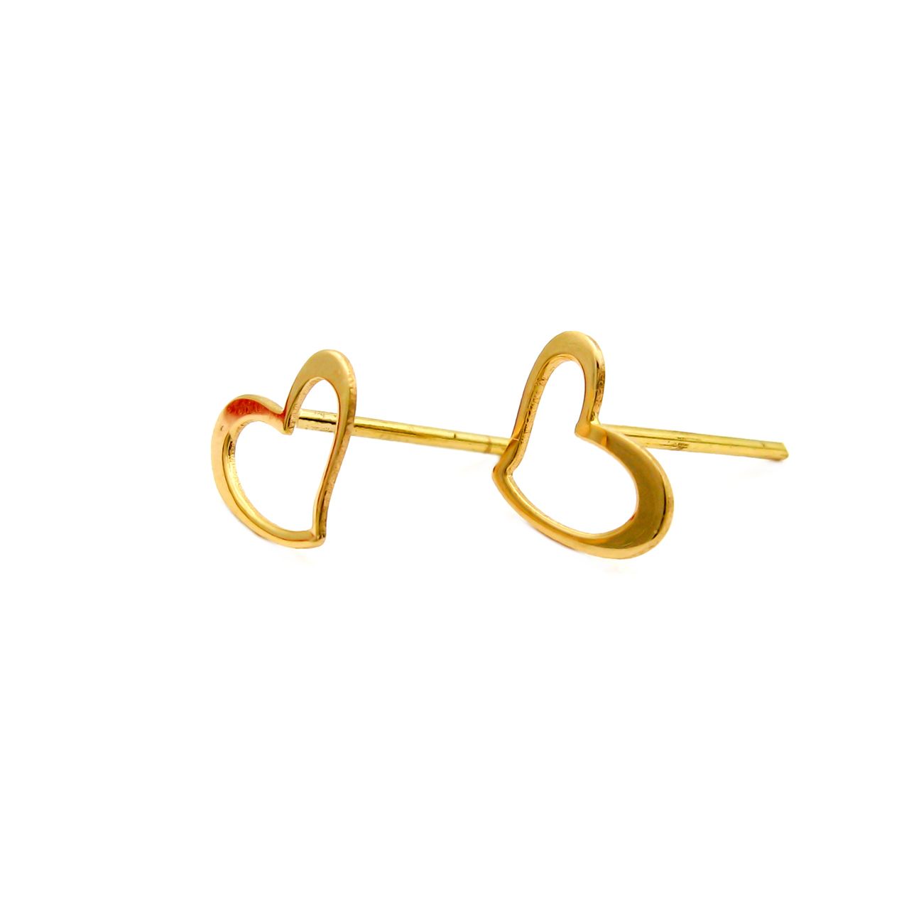 گوشواره طلا 18 عیار زنانه کاپانی مدل قلب کد KE005 -  - 3