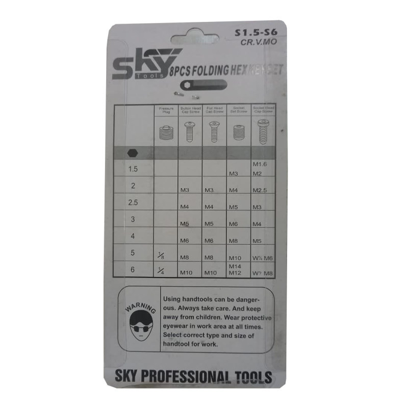 آچار آلن شش گوش اسکای کد DT-8 مجموعه 8 عددی