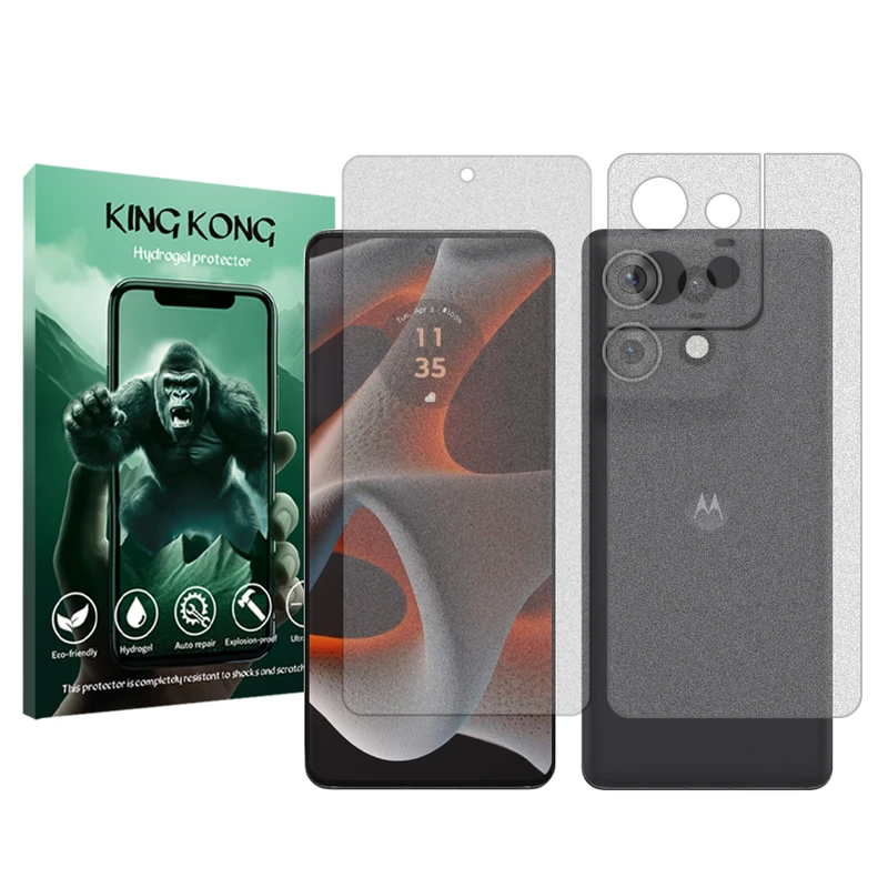محافظ صفحه نمایش مات کینگ کونگ مدل Tough مناسب برای گوشی موبایل موتورولا Edge 50 Pro به همراه محافظ پشت گوشی