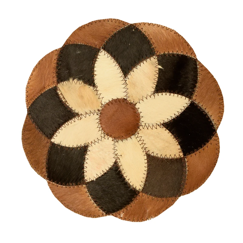 رومیزی کلاژ چرم و پوست مدل گل کد 11