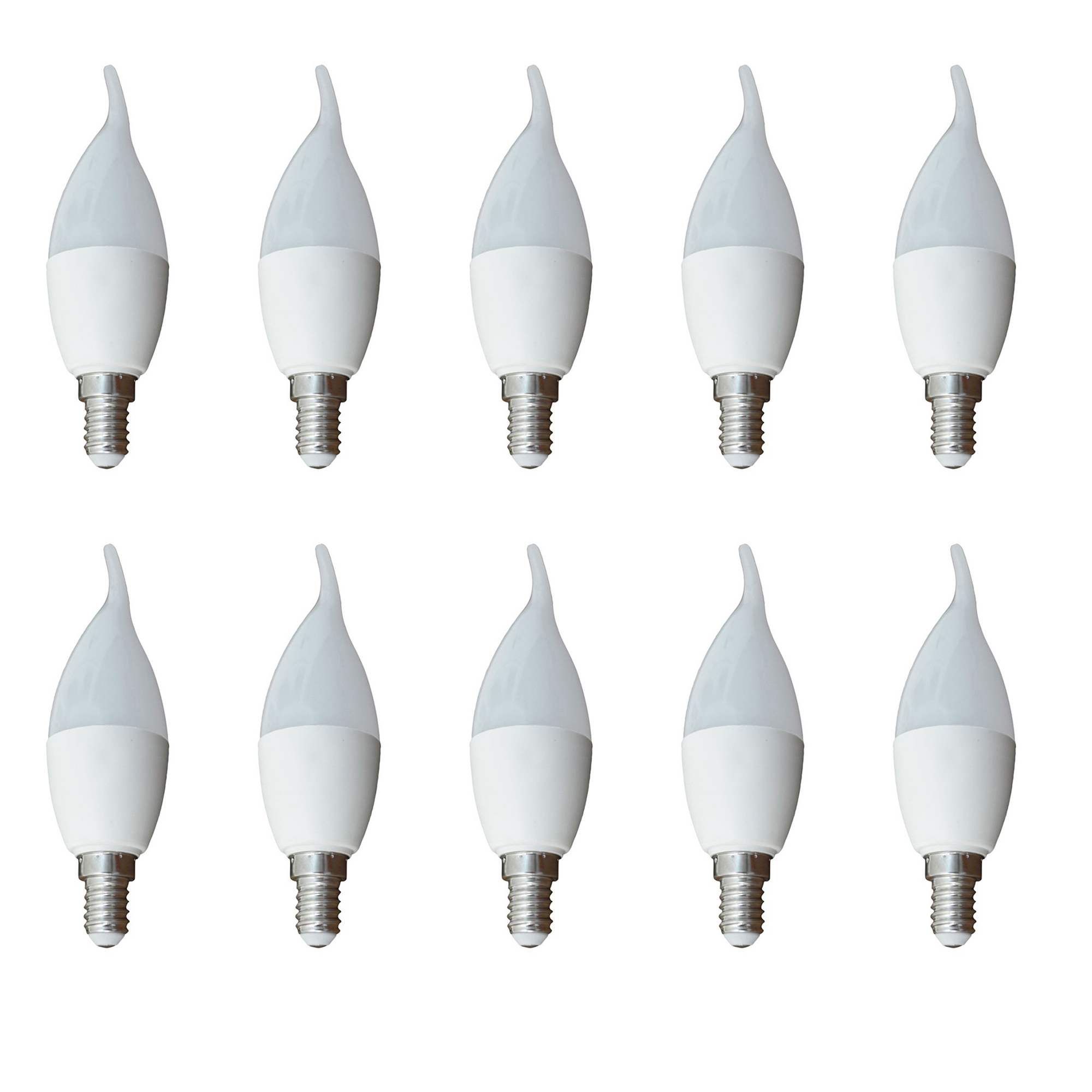 لامپ ال ای دی 7 وات نورفان مدل شمعی اشکی پایه E14 بسته 10 عددی