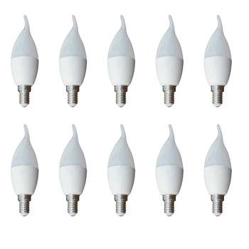 لامپ ال ای دی 7 وات نورفان مدل شمعی اشکی پایه E14 بسته 10 عددی