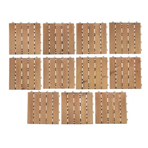 کفپوش مدل تایل ترموود پنج ردیفه بسته 11 عددی