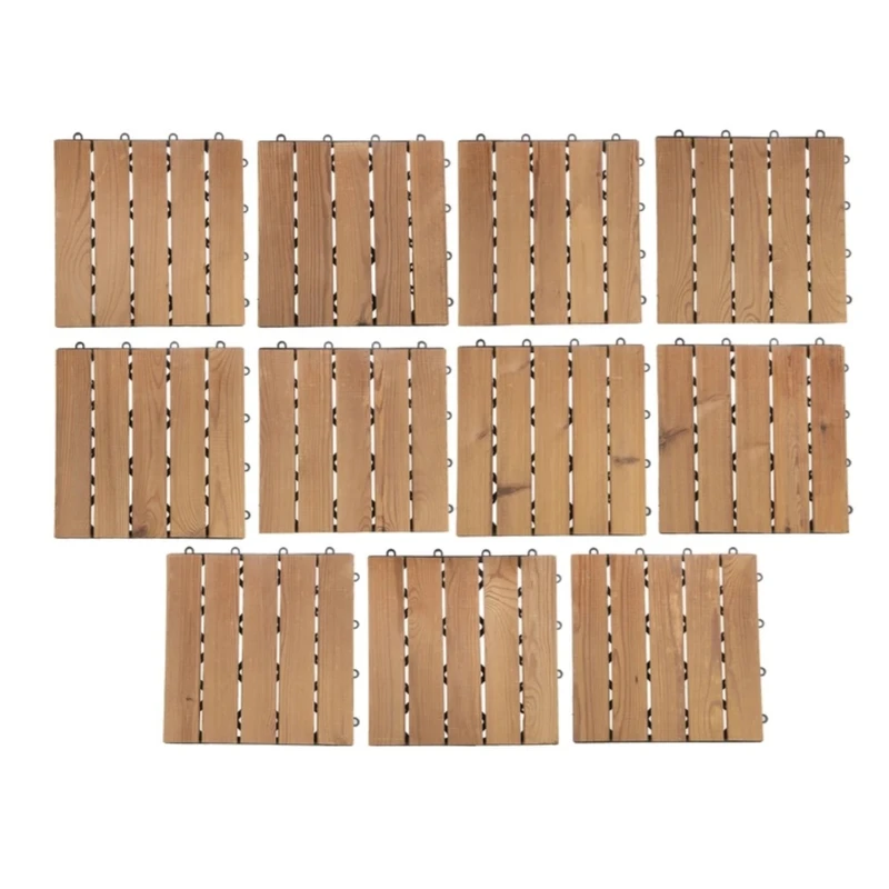 کفپوش مدل تایل ترموود پنج ردیفه بسته 11 عددی