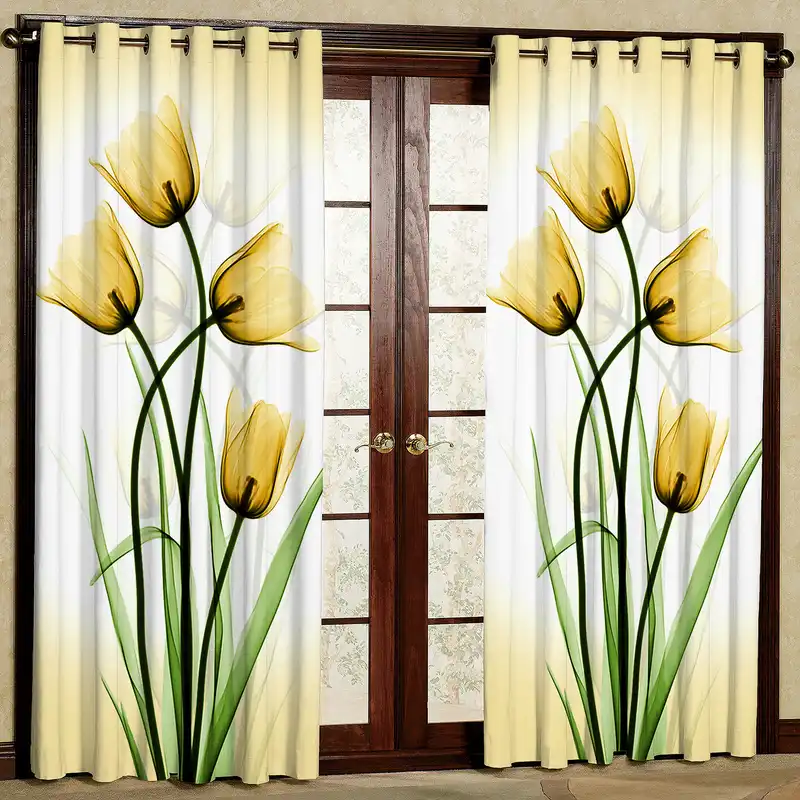 پرده مدل گل لاله مخمل پانچی کد 4055 سایز 200x140 سانتی متر