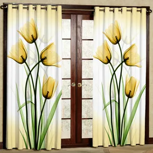 پرده مدل گل لاله هازان پانچی کد 4055 سایز 140x200 سانتی متر