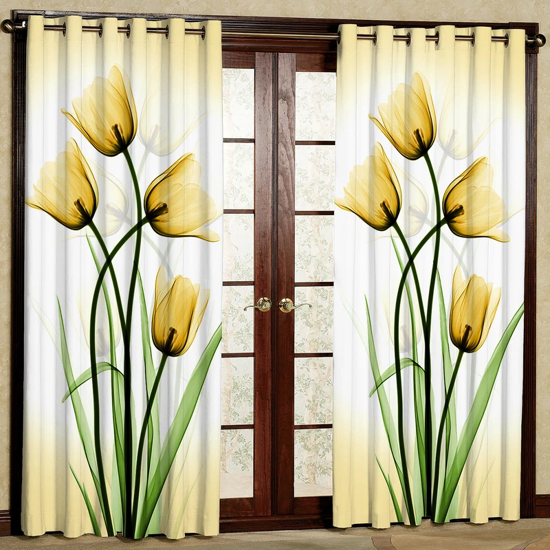 پرده مدل گل لاله هازان پانچی کد 4055 سایز 140x200 سانتی متر