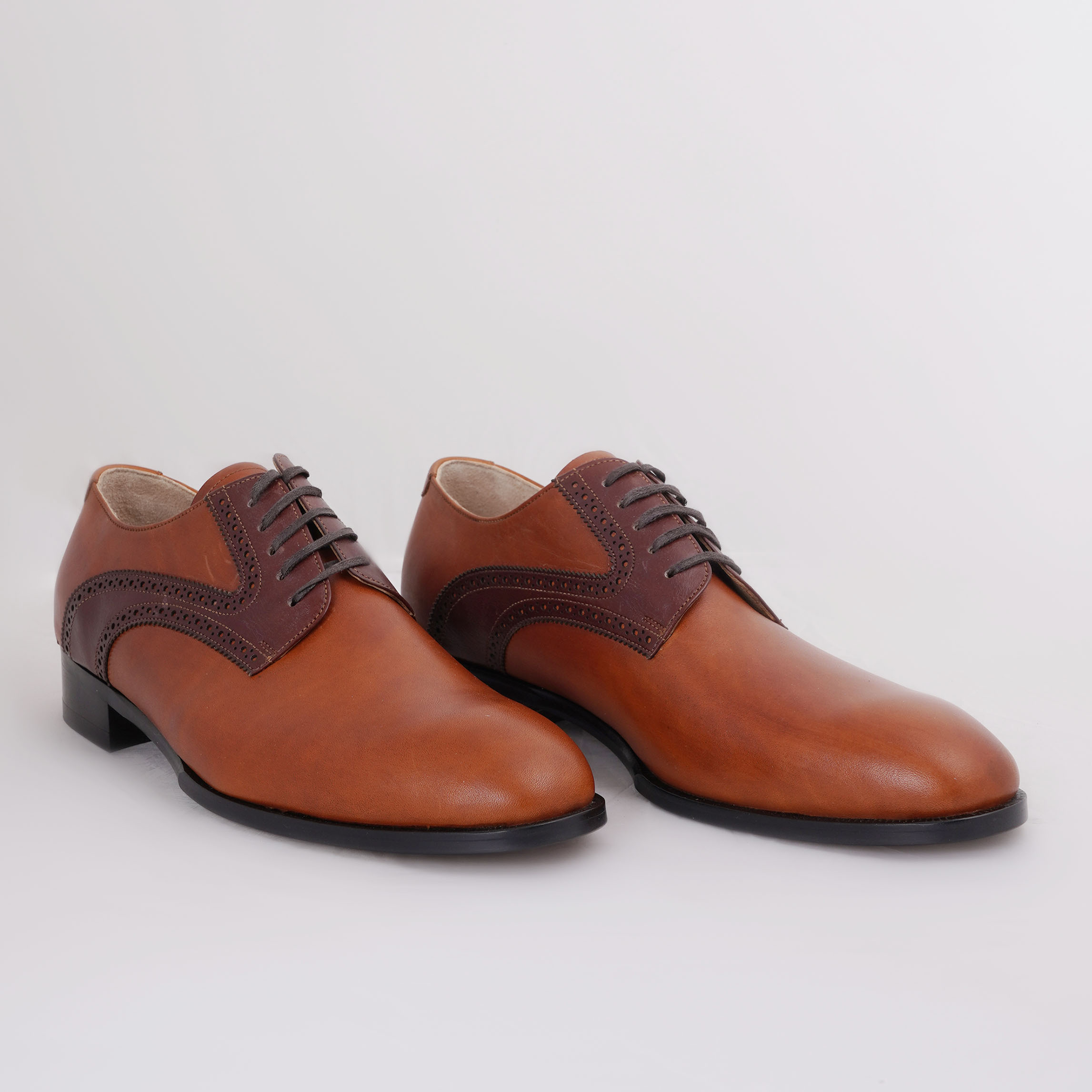 کفش مردانه کرمانی مدل چرم دستدوز طبیعی کد 1074 رنگ قهوه ای عسلی -  - 7