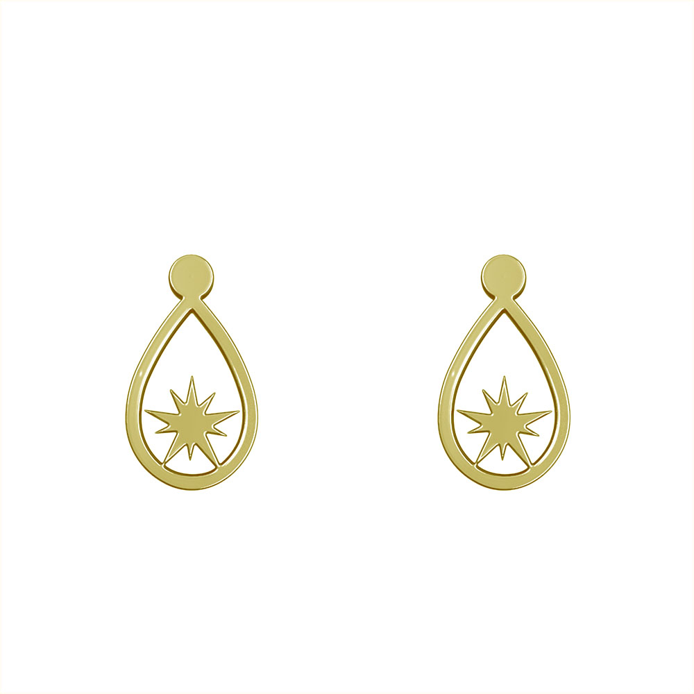 گوشواره طلا 18 عیار زنانه مدوپد مدل اشک کد GA1-10535